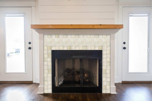 Fireplace with handmade accent tile