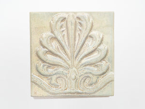 6x6" Victorian Acanthus Tile, Ceramic Accent for Kitchen Backsplash and Fireplace Surround