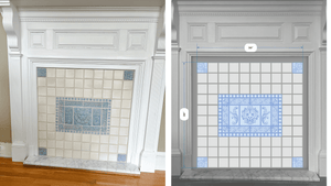 custom fireplace tile insert