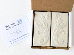 3x6" Victorian Scroll Tiles (Set of Two)