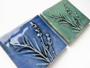 4" Lavender Herb Plant Accent Tile