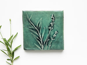 4" Lavender Herb Plant Accent Tile