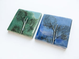 4" Beech Tree Leaves Accent Tile