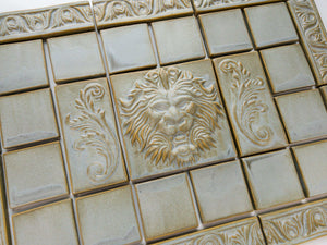22x16" Victorian Lion Tile Mural with Border
