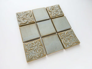 3" Victorian Floral Knot Tile