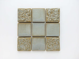 3" Victorian Floral Knot Tile